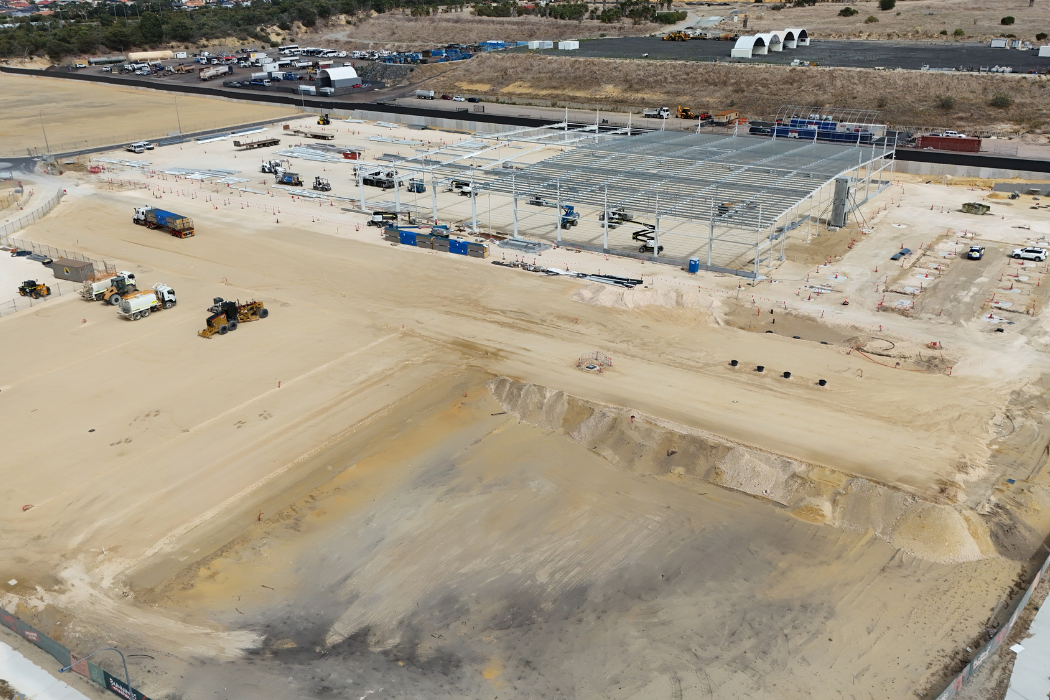 Ricciardo Earthmoving does the bulk earthworks for the new Bunnings in Mirrabooka, taken on a drone in April 2025
